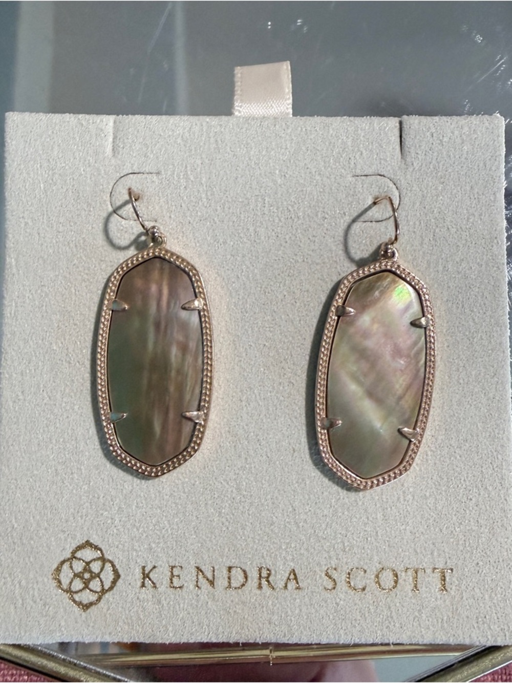 Kendra Scott Iridescent Mother-of-Pearl Elle Drop Earrings - Rose Gold